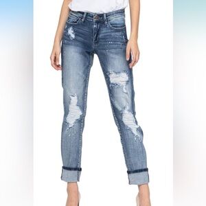 Judy Blue distressed boyfriend jeans size 13/31